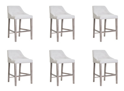 6x Bar Stool Bar Stool Counter Chair Set Chairs Upholstery Chesterfield Design Style